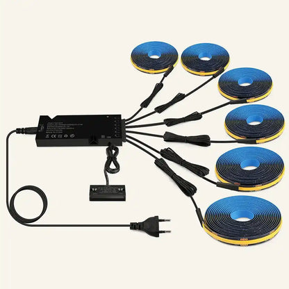 Double-Door Sensor COB LED Strip Light Kit - 320 LEDs/m for Cabinets, Black PCB