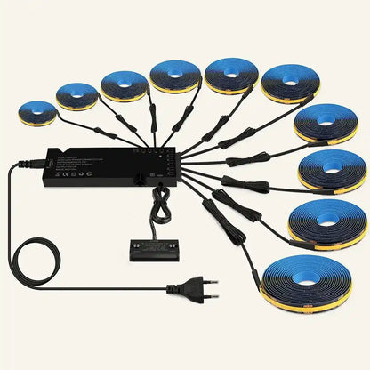 Double-Door Sensor COB LED Strip Light Kit - 320 LEDs/m for Cabinets, Black PCB