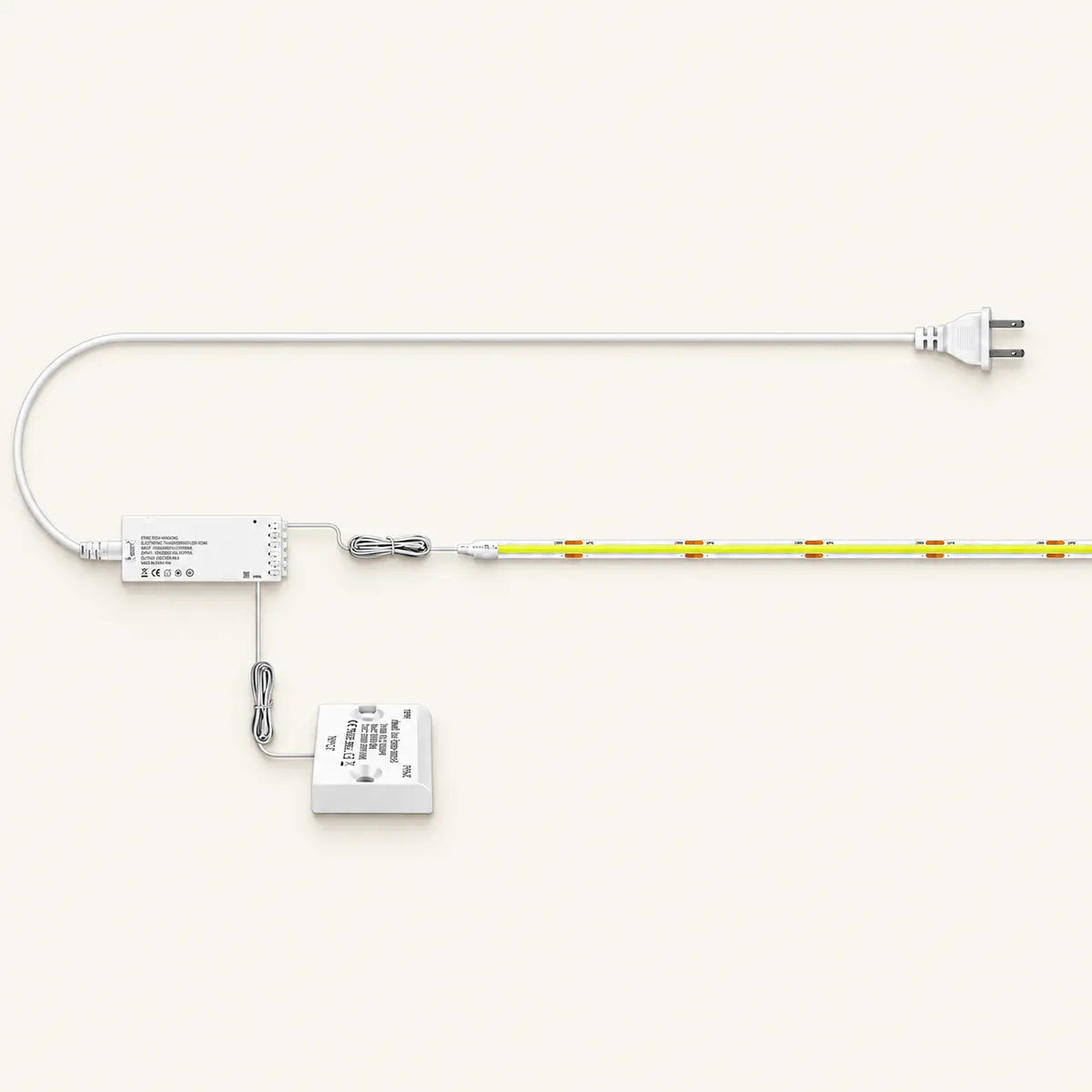 Doppeltür-Sensorgesteuertes COB-LED-Streifen-Set – 320 LEDs/m für Schränke, weiße Platine