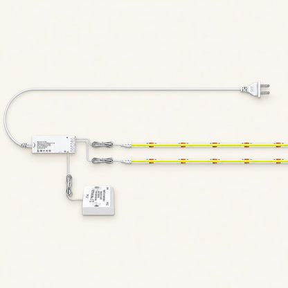 Doppeltür-Sensorgesteuertes COB-LED-Streifen-Set – 320 LEDs/m für Schränke, weiße Platine