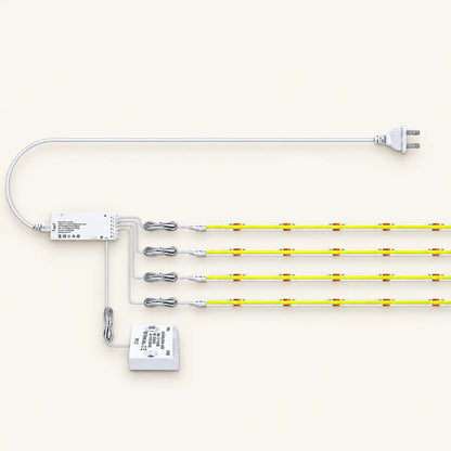 Doppeltür-Sensorgesteuertes COB-LED-Streifen-Set – 320 LEDs/m für Schränke, weiße Platine