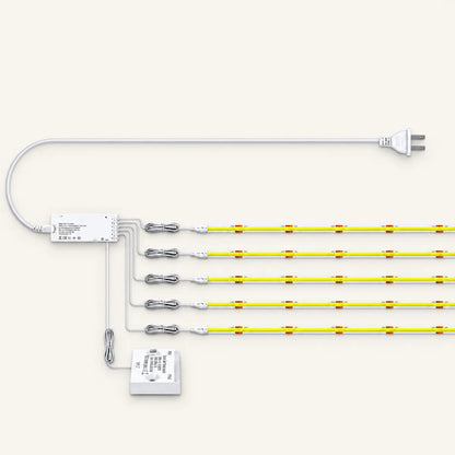 Doppeltür-Sensorgesteuertes COB-LED-Streifen-Set – 320 LEDs/m für Schränke, weiße Platine