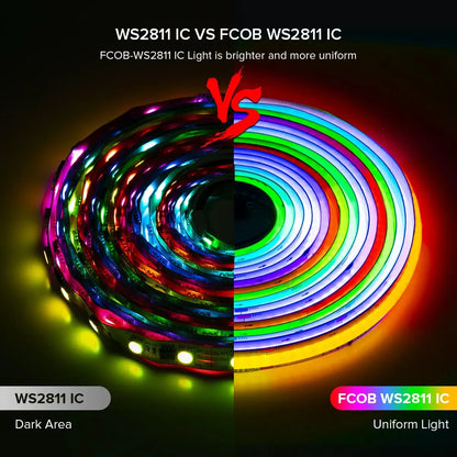 Dream Color RGBIC Addressable COB LED Strip - 630/720 LEDs/m, 12V/24V