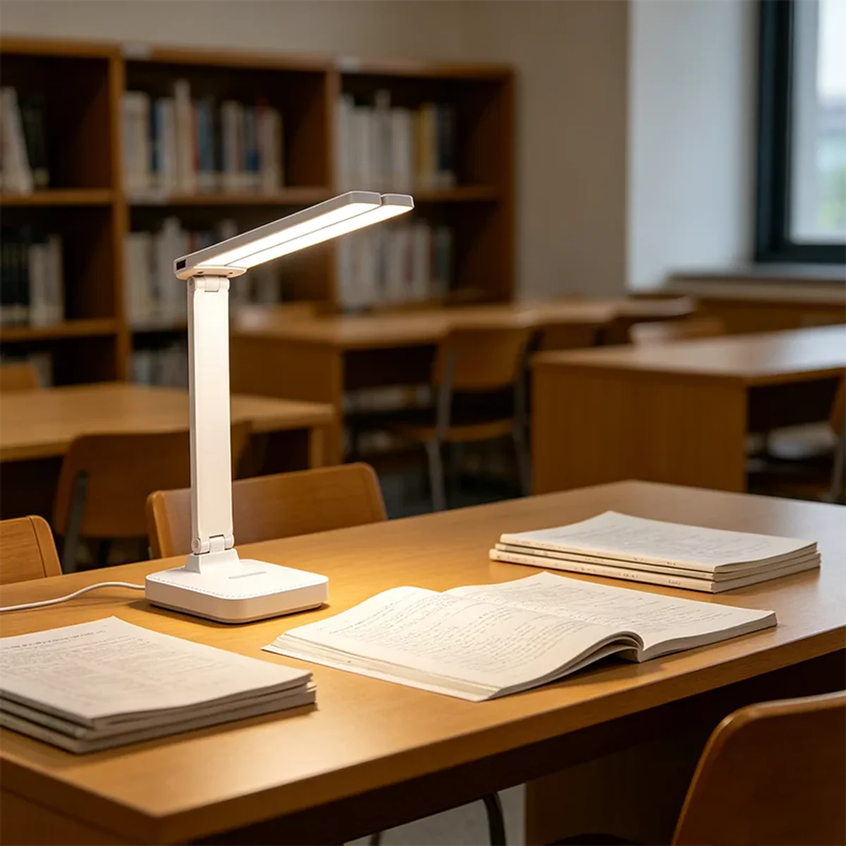 Dual-Head USB Desk Lamp - 3 Lighting Modes, Rechargeable, Stepless Dimmable