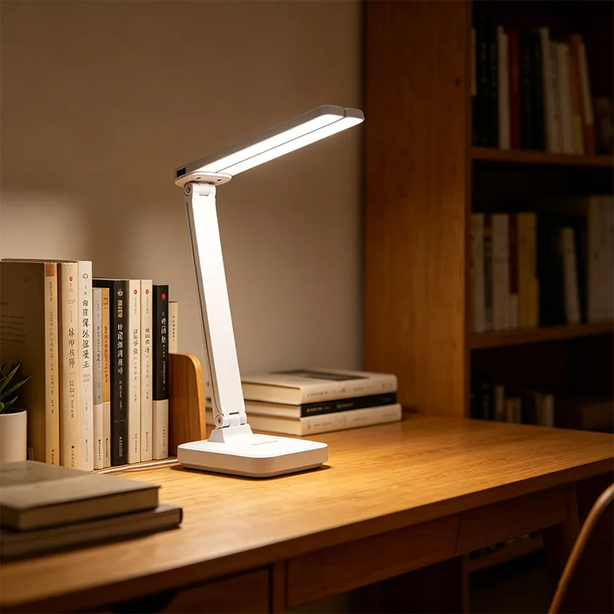 Dual-Head USB Desk Lamp - 3 Lighting Modes, Rechargeable, Stepless Dimmable