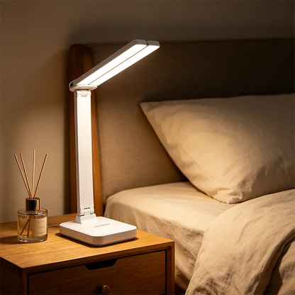 Dual-Head USB Desk Lamp - 3 Lighting Modes, Rechargeable, Stepless Dimmable