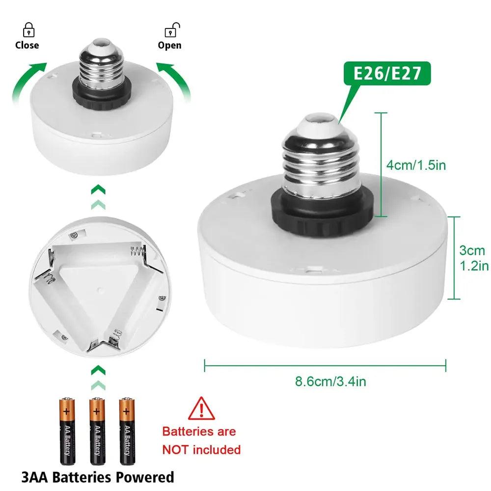 E26/E27 Base 3 Colors Remote Control Under Cabinet Led Puck Lights (White) - Lumaz