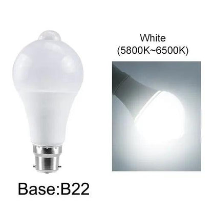 E27 LED Motion Sensor Bulb LED Lamp B22 PIR Sensor Light Bulb - Lumaz