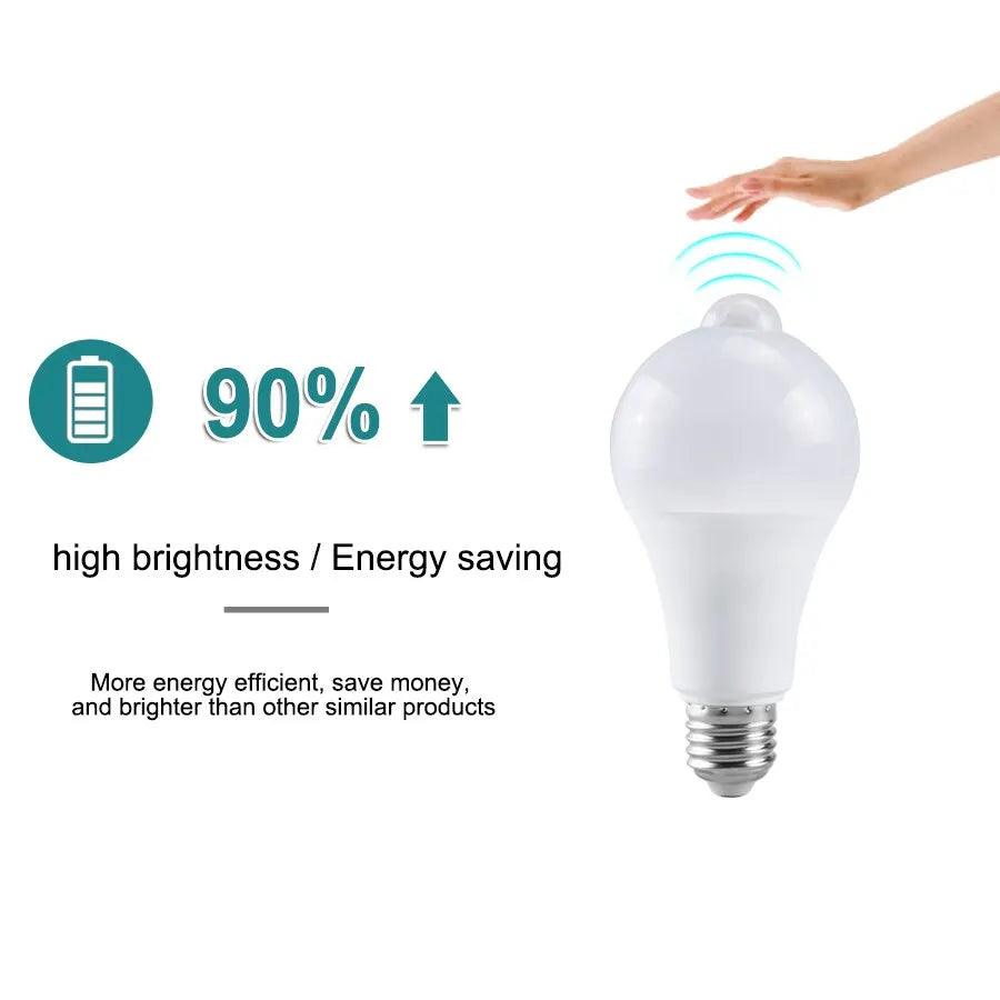 E27 LED Motion Sensor Bulb LED Lamp B22 PIR Sensor Light Bulb - Lumaz