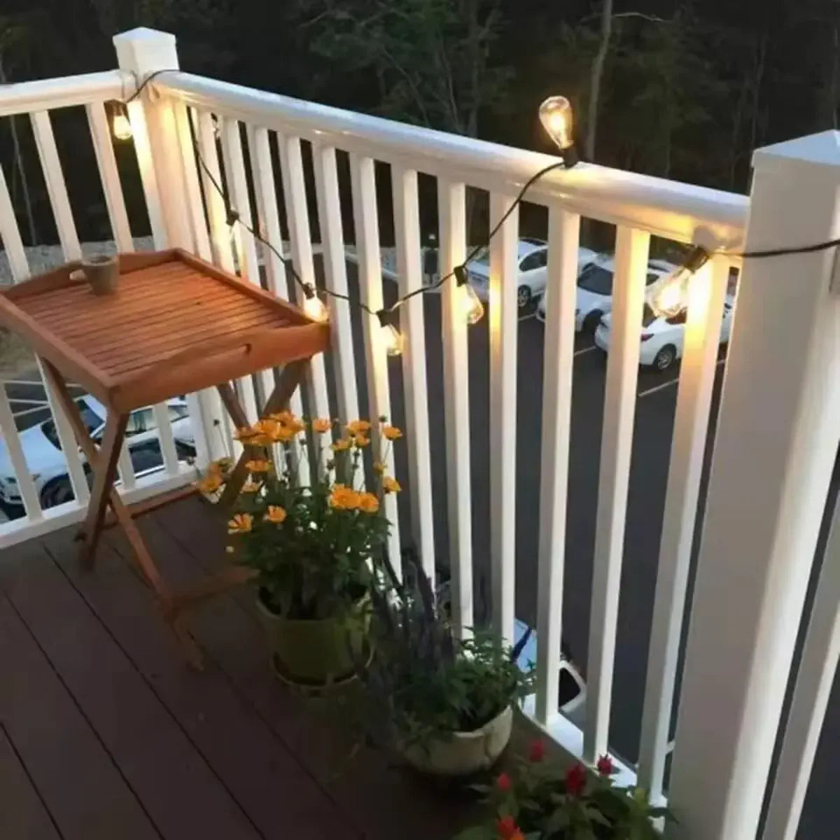 Edison-Style Solar String Lights - Shatterproof Bulbs, 8 Modes