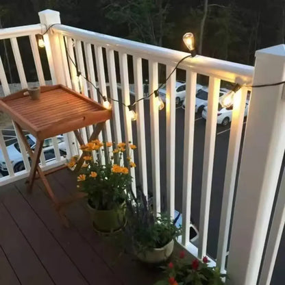 Edison-Style Solar String Lights - Shatterproof Bulbs, 8 Modes