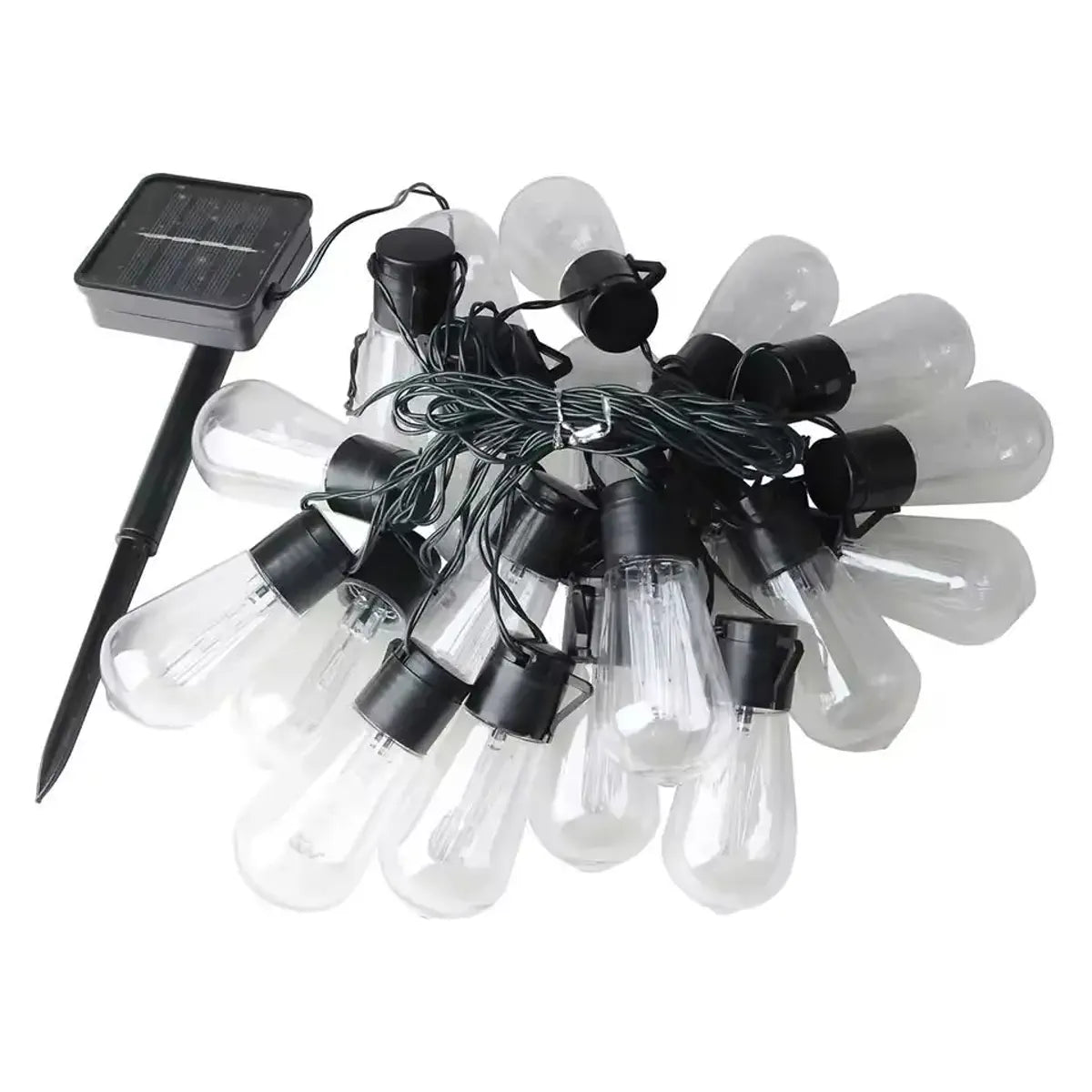 Edison-Style Solar String Lights - Shatterproof Bulbs, 8 Modes