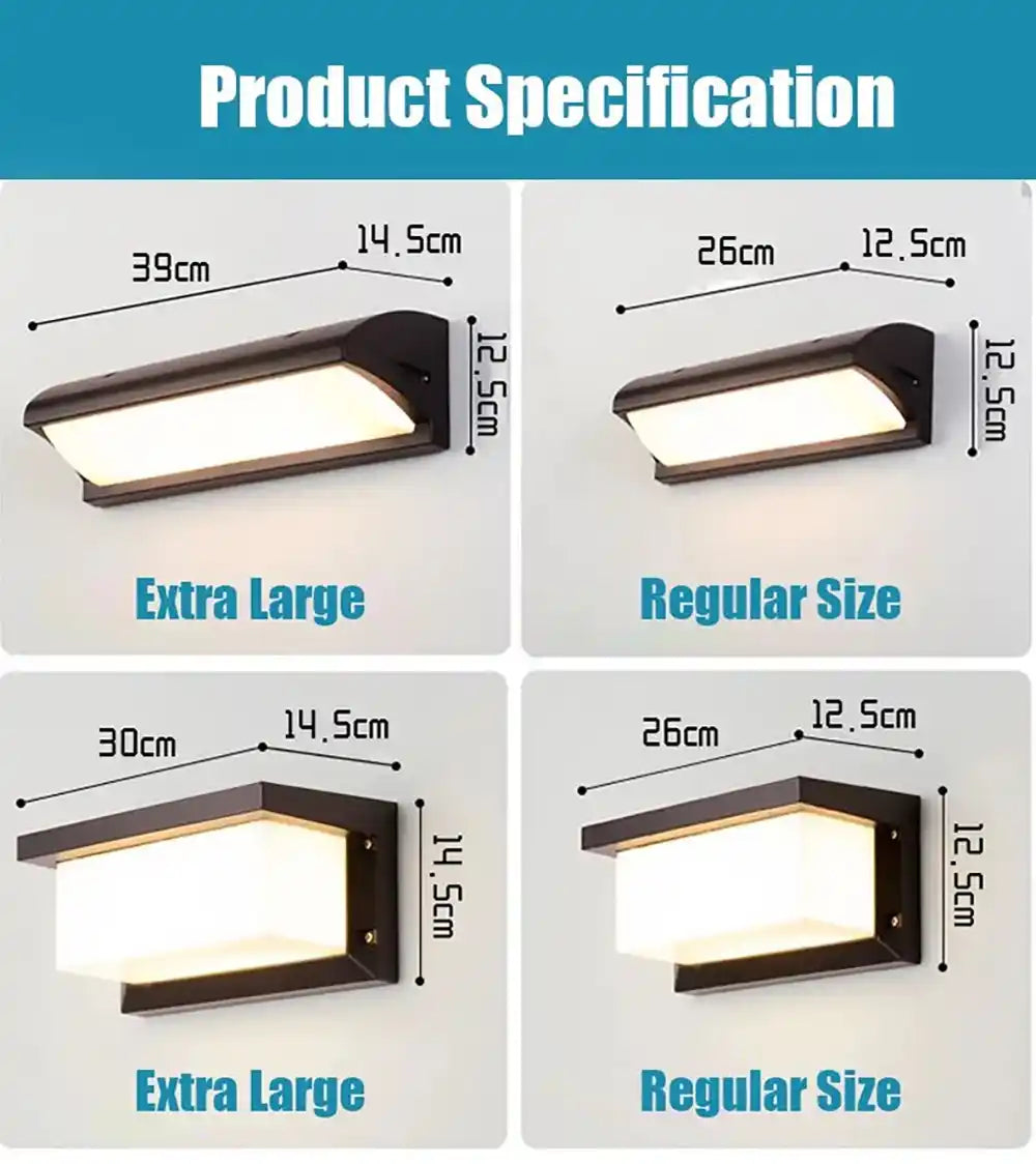 Extra Large LED Outdoor Wall Lights Waterproof Motion Sensor Outdoor Lighting