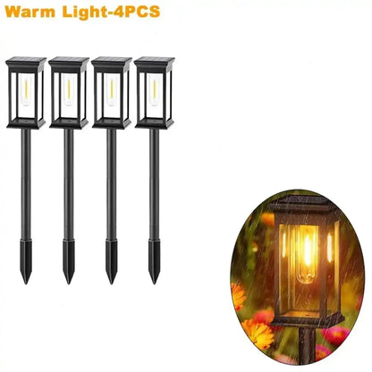 Craftsman Square Solar Pathway Lights - Dusk-to-Dawn, IP65 Rated