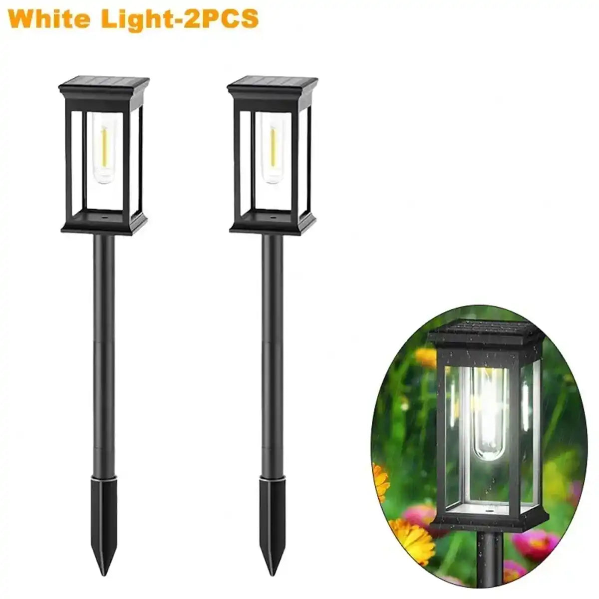 Craftsman Square Solar Pathway Lights - Dusk-to-Dawn, IP65 Rated