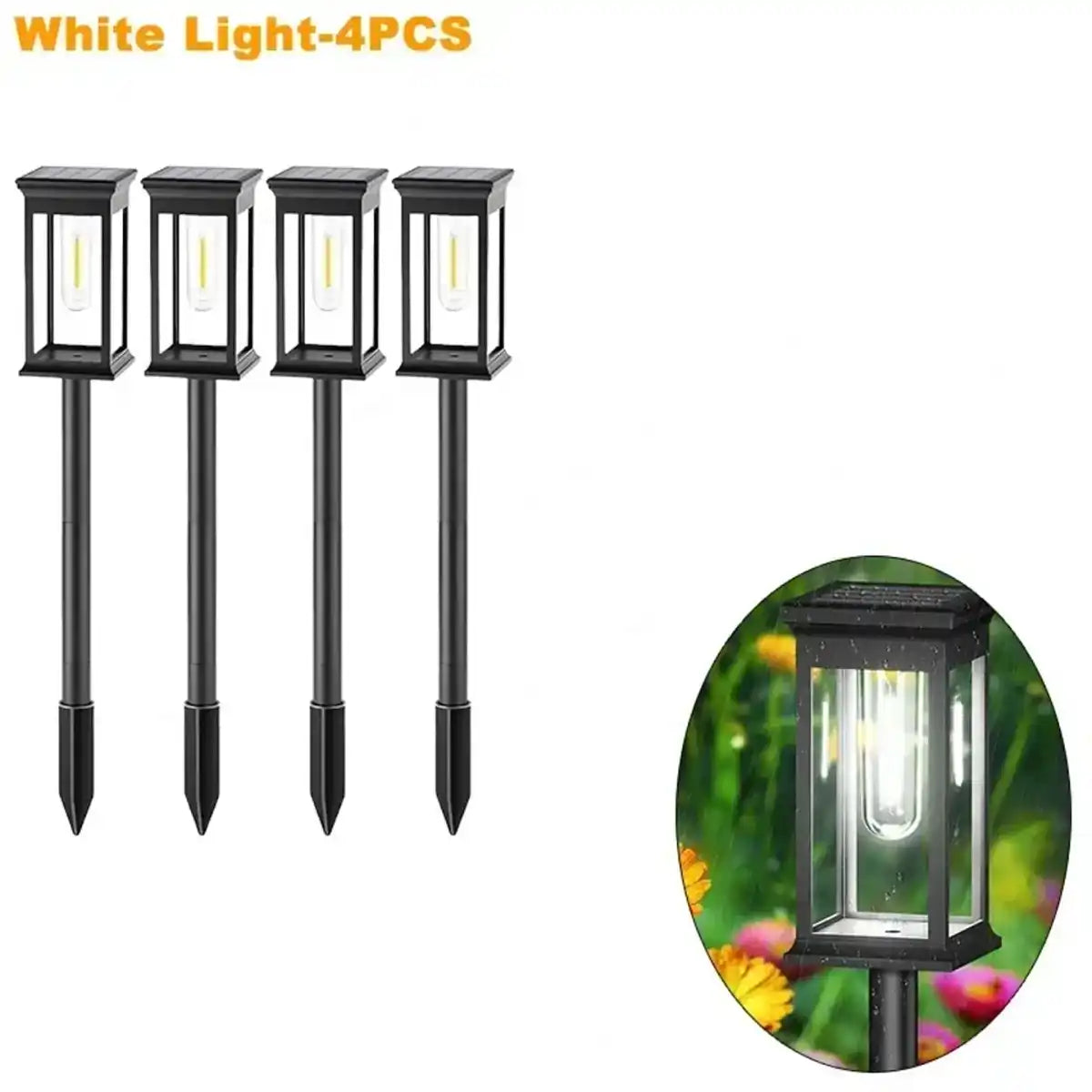 Craftsman Square Solar Pathway Lights - Dusk-to-Dawn, IP65 Rated