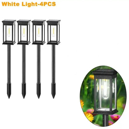 Craftsman Square Solar Pathway Lights - Dusk-to-Dawn, IP65 Rated