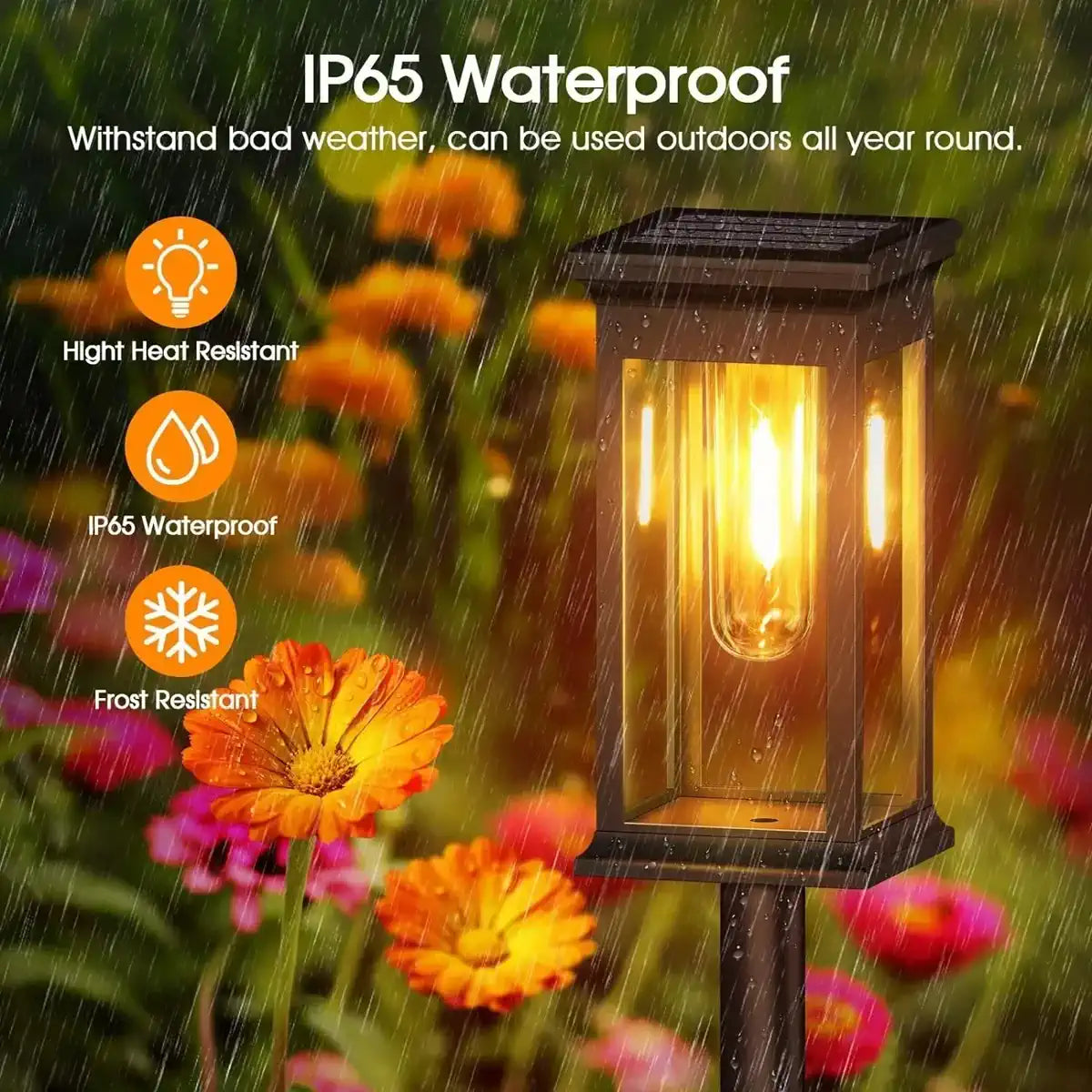 Craftsman Square Solar Pathway Lights - Dusk-to-Dawn, IP65 Rated