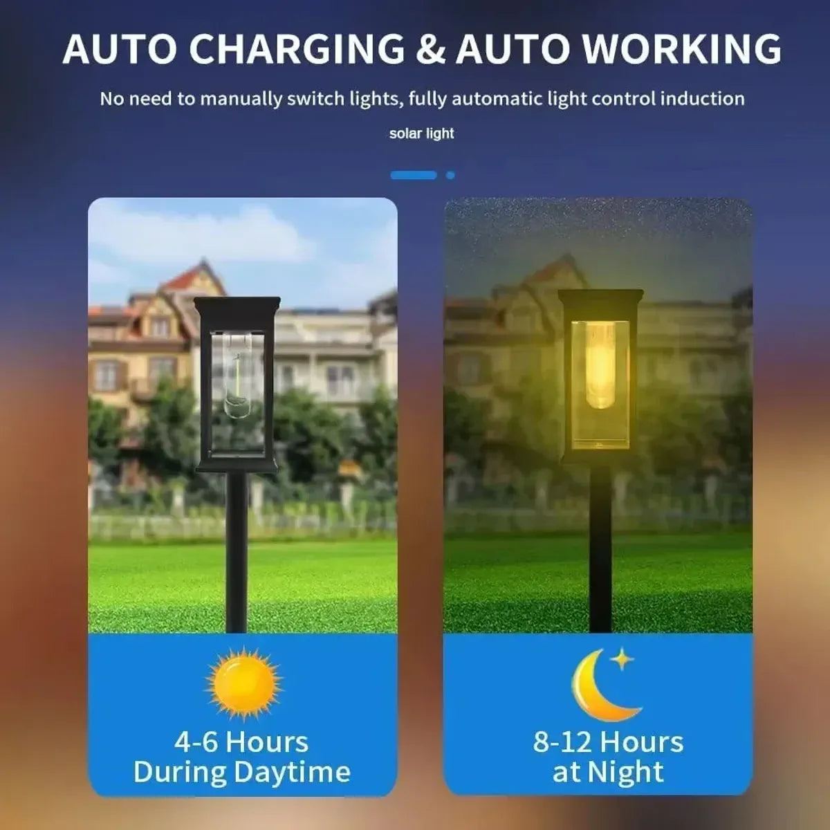Craftsman Square Solar Pathway Lights - Dusk-to-Dawn, IP65 Rated