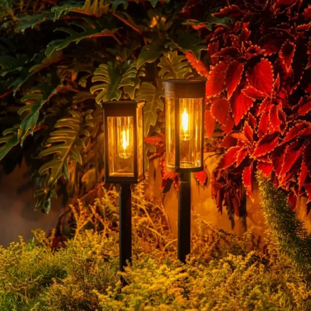 Craftsman Square Solar Pathway Lights - Dusk-to-Dawn, IP65 Rated