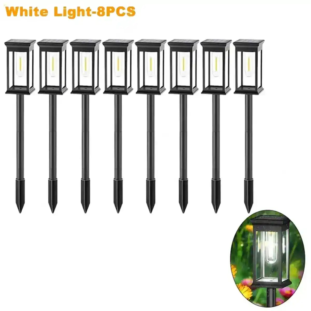 Craftsman Square Solar Pathway Lights - Dusk-to-Dawn, IP65 Rated