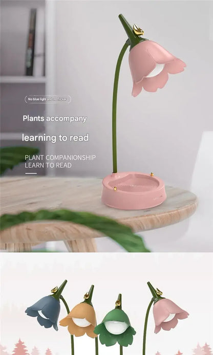 Flower LED Desk Lamp Multi-function Student Reading Lamp Eye Protection Table Light