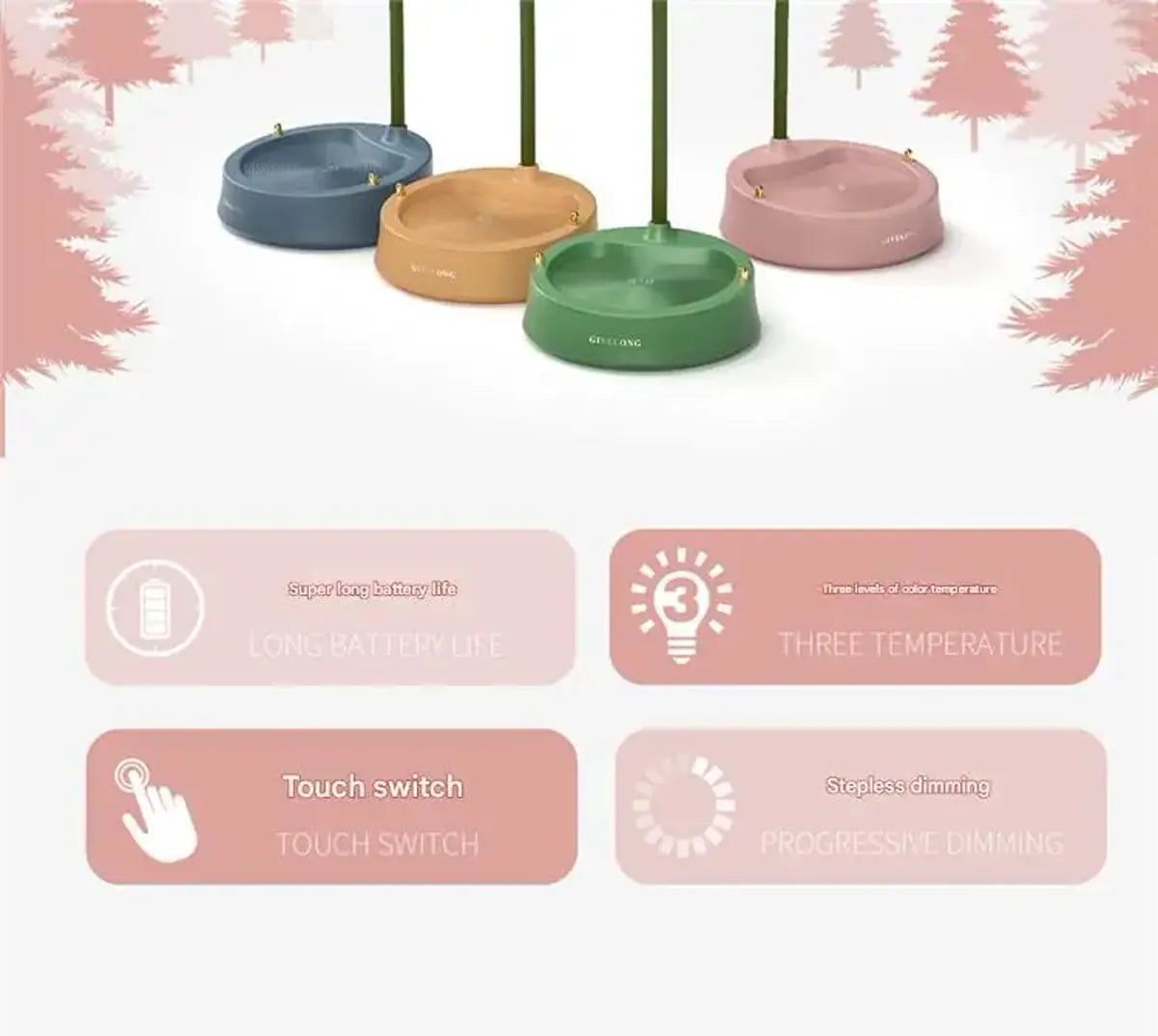 Flower LED Desk Lamp Multi-function Student Reading Lamp Eye Protection Table Light