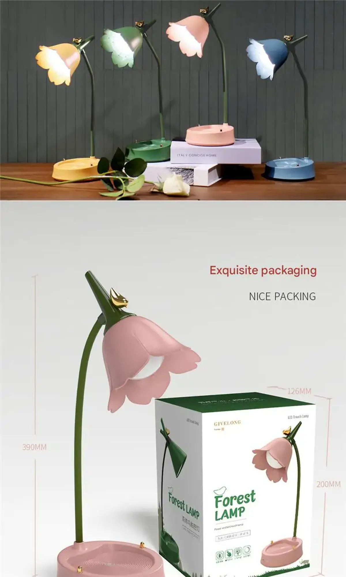 Flower LED Desk Lamp Multi-function Student Reading Lamp Eye Protection Table Light