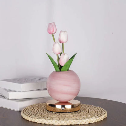 Glowing Tulip Bouquet Table Lamp - 3-Color Dimming, USB Rechargeable