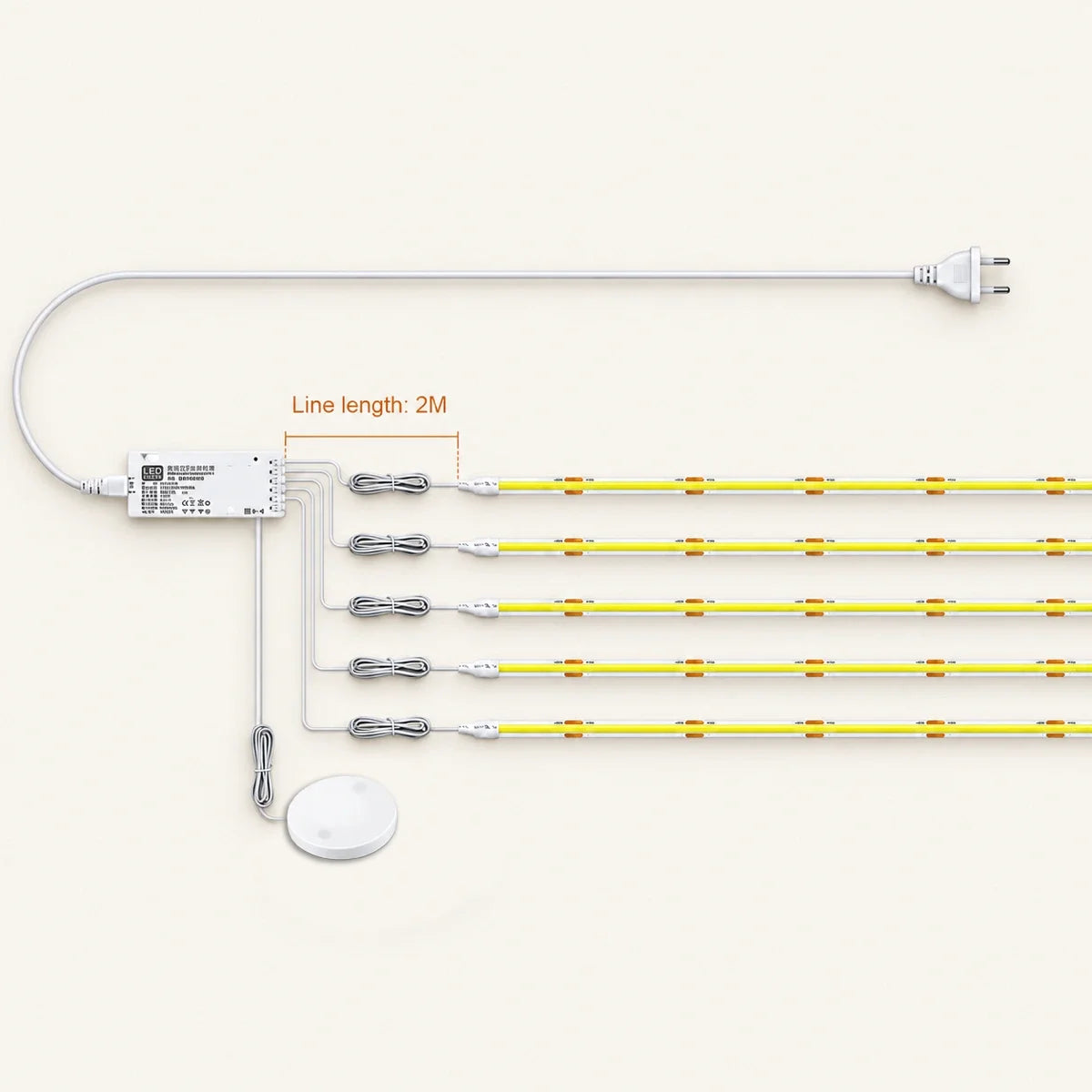 Hidden Touch Sensor COB LED Strip Light Kit