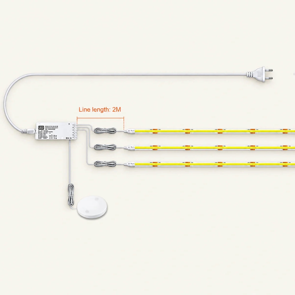 Hidden Touch Sensor COB LED Strip Light Kit