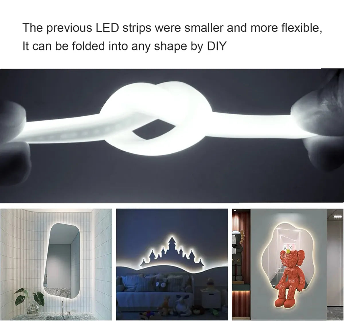 Flexible COB neon strip shaped for indoor decorative lighting