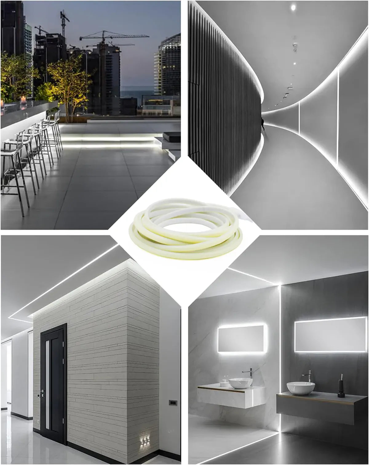 White COB neon strip used for curved wall and display outlines