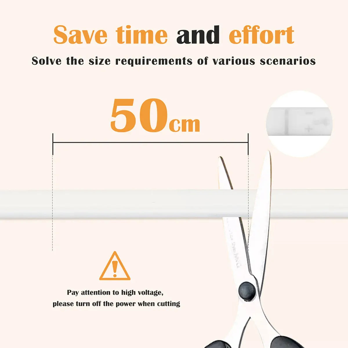 50cm COB neon strip cut interval and power-off cutting reminder
