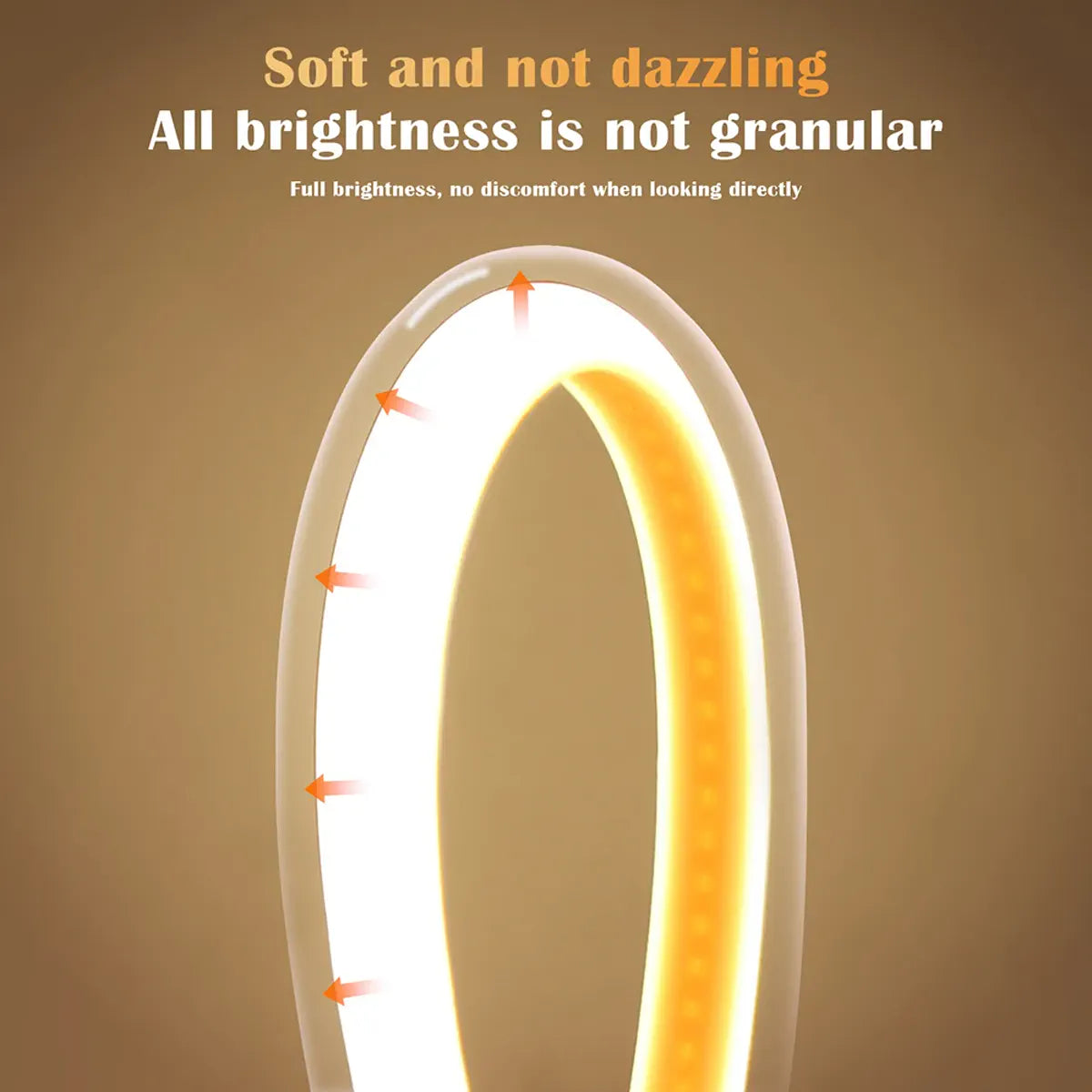 Diffused COB neon strip producing a continuous warm light line
