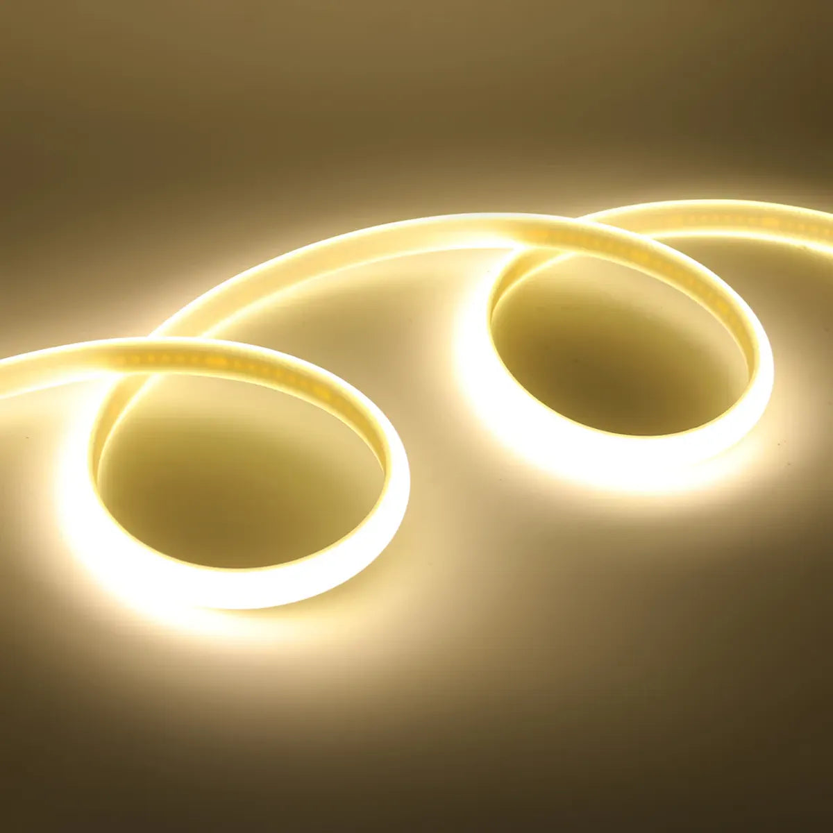 Warm COB neon strip arranged in two rounded loops