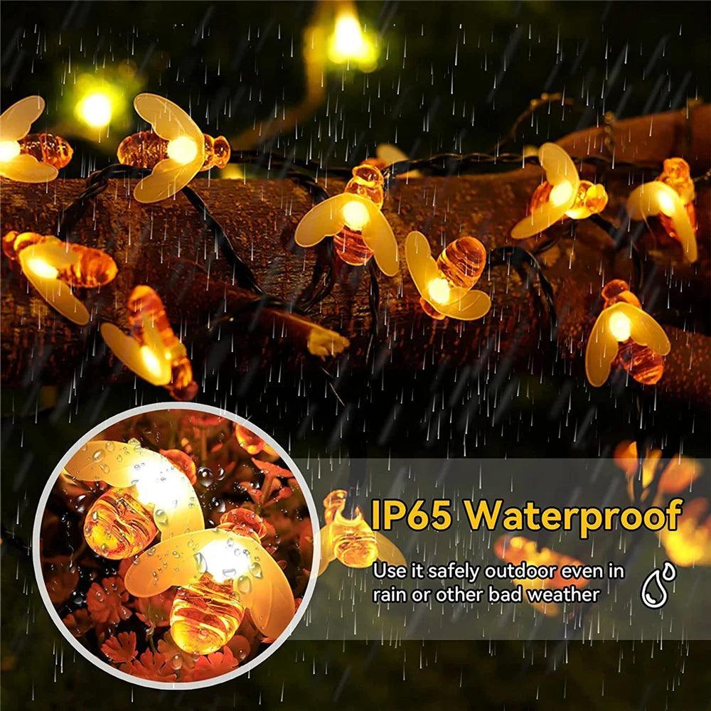 LED Cute Bee Outdoor Solar String Light With 20LEDs For Garden Decoration - Lumaz