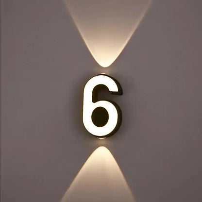 LED Digit Number Outdoor Wall Lights Waterproof Porch Garden Wall Sconce