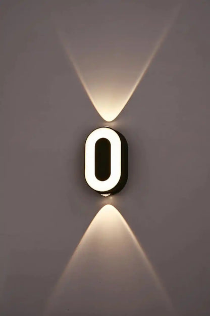 LED Digit Number Outdoor Wall Lights Waterproof Porch Garden Wall Sconce