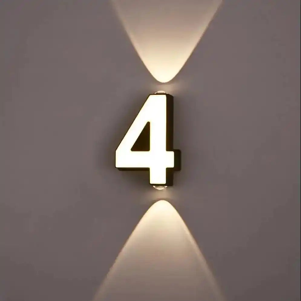 LED Digit Number Outdoor Wall Lights Waterproof Porch Garden Wall Sconce