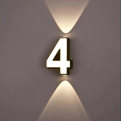 LED Digit Number Outdoor Wall Lights Waterproof Porch Garden Wall Sconce