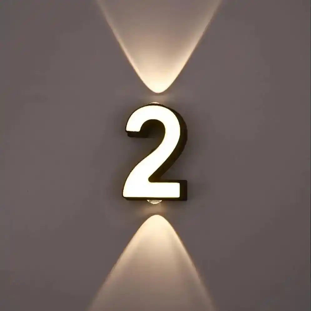 LED Digit Number Outdoor Wall Lights Waterproof Porch Garden Wall Sconce