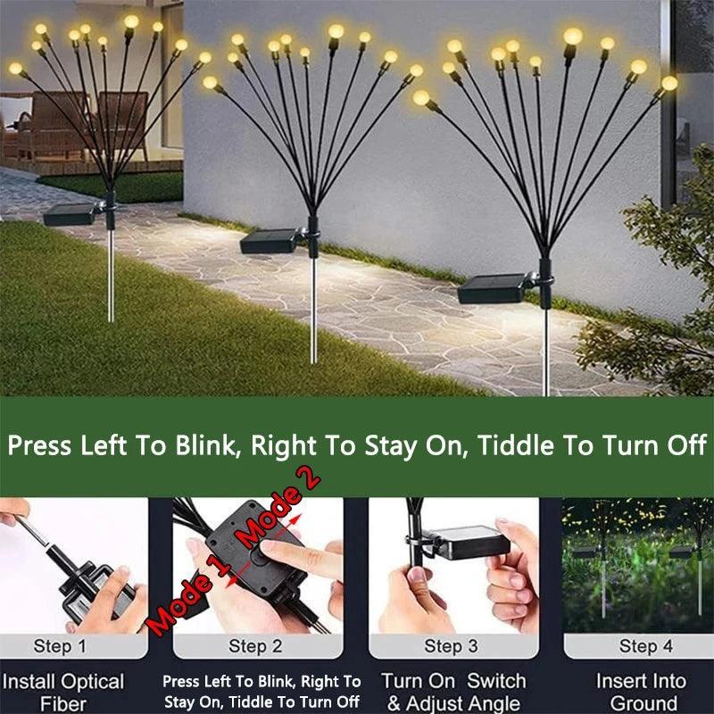 LED Firefly Outdoor Solar Light For Garden Landscape Lighting IP65 Waterproof - Lumaz