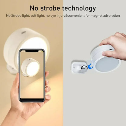 LED Magnetic Wall Sconce Rechargeable Dimmable Wall Lights with Remote 360° Rotation