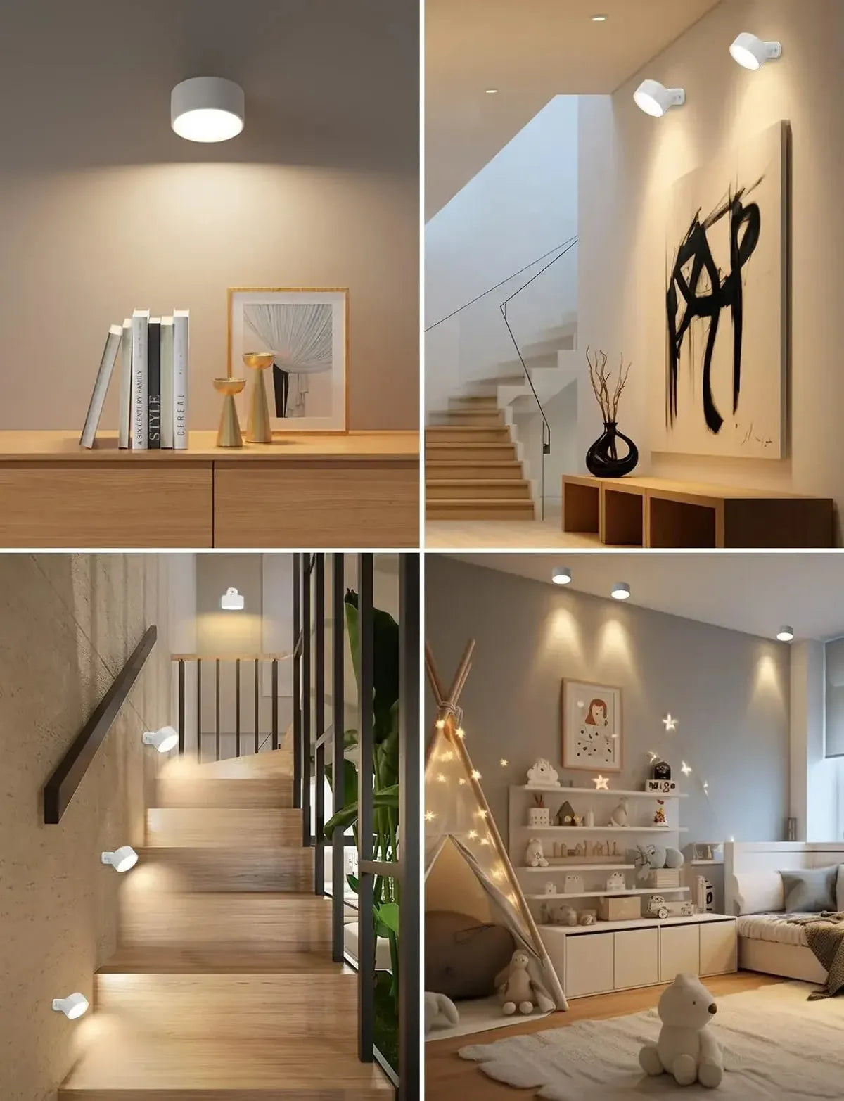 LED Magnetic Wall Sconce Rechargeable Dimmable Wall Lights with Remote 360° Rotation