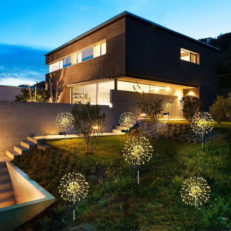 LED-Solar-Feuerwerksleuchte für den Außenbereich mit 90 LEDs, IP65 wasserdicht, für die Gartendekoration - Lumaz