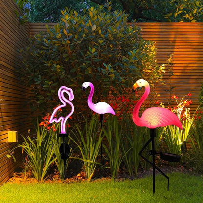 flamingo patio umbrella lights Flamingo LED Solar Garden Stake Lights