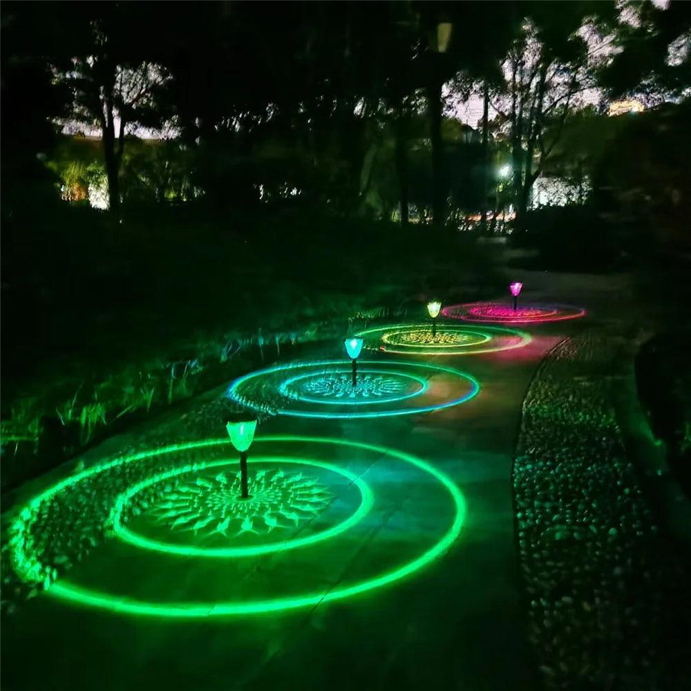 LED Outdoor Solar Light For Garden Landscape Lighting With Circle Shadow Waterproof - Lumaz