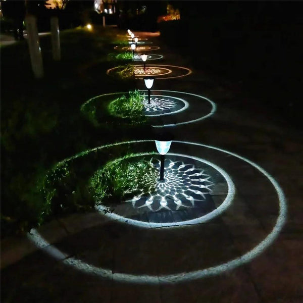 LED Outdoor Solar Light For Garden Landscape Lighting With Circle Shadow Waterproof - Lumaz