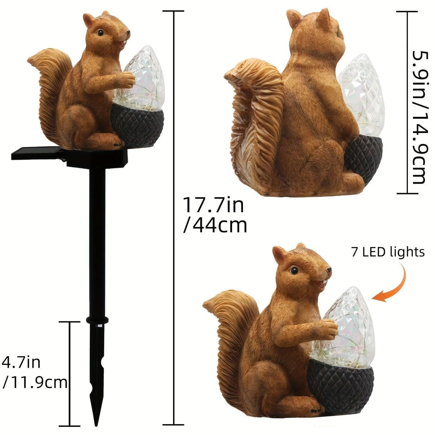 LED Outdoor Solar Squirrel Stake Light For Garden Decoration - Lumaz